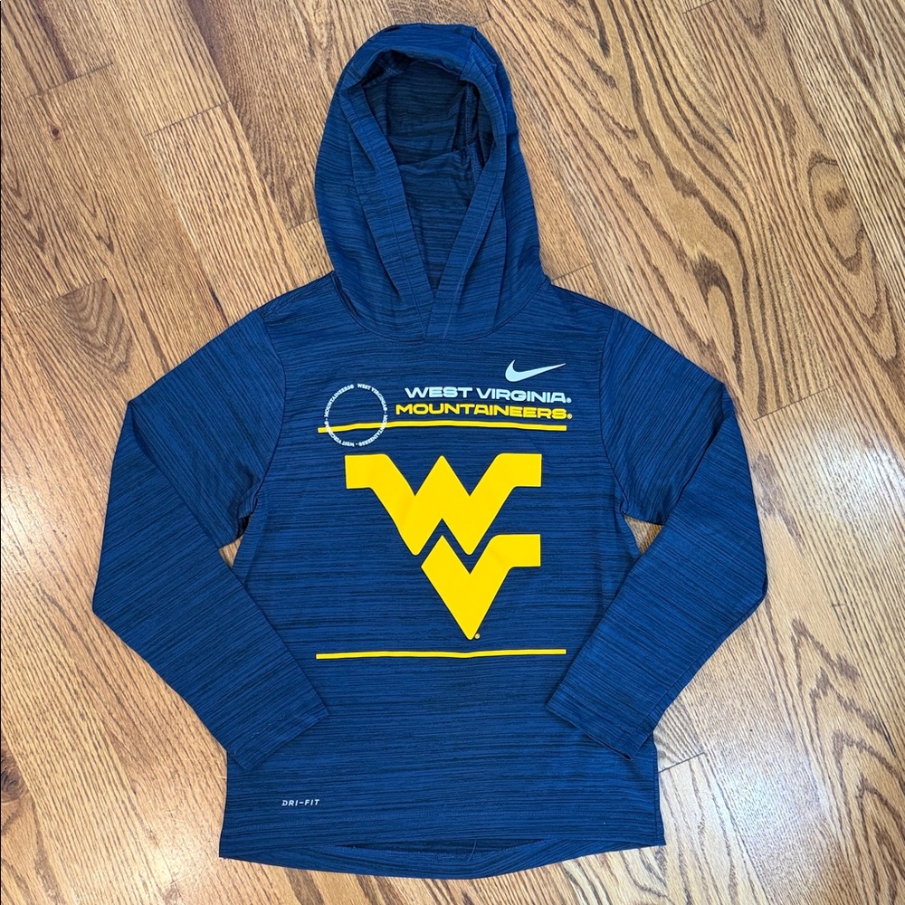 West Virginia Mountaineers Nike Dri-Fit Hoodie/Shirt. Size Medium. WVU.